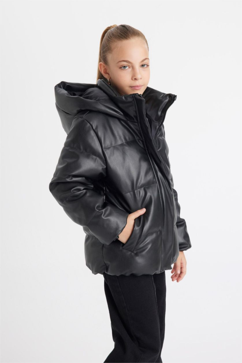 بناتي أسود جاكيت بامب بناتي وتر برووف بكابيشون وسوسته