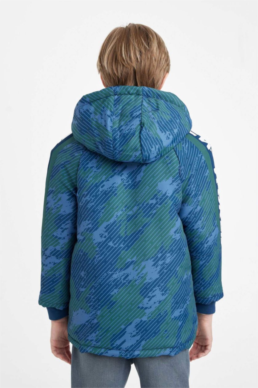 BOYS & TEENS Indigo Boy Waterproof Hooded Long Jacket