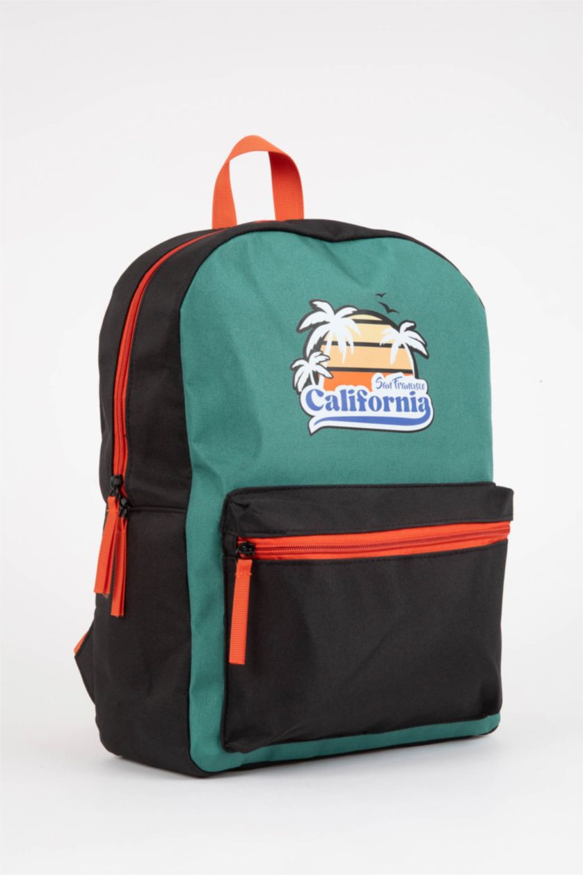 Erkek Çocuk - Genç Erkek Yeşil Oxford Sırt Çantası Erkek Çocuk