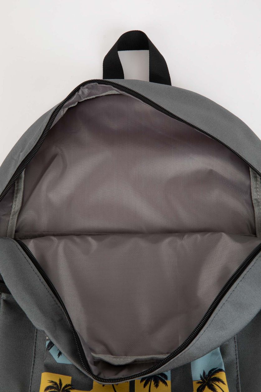 Erkek Çocuk - Genç Erkek Gri Unisex Çocuk Baskılı Oxford Okul Sırt Çantası