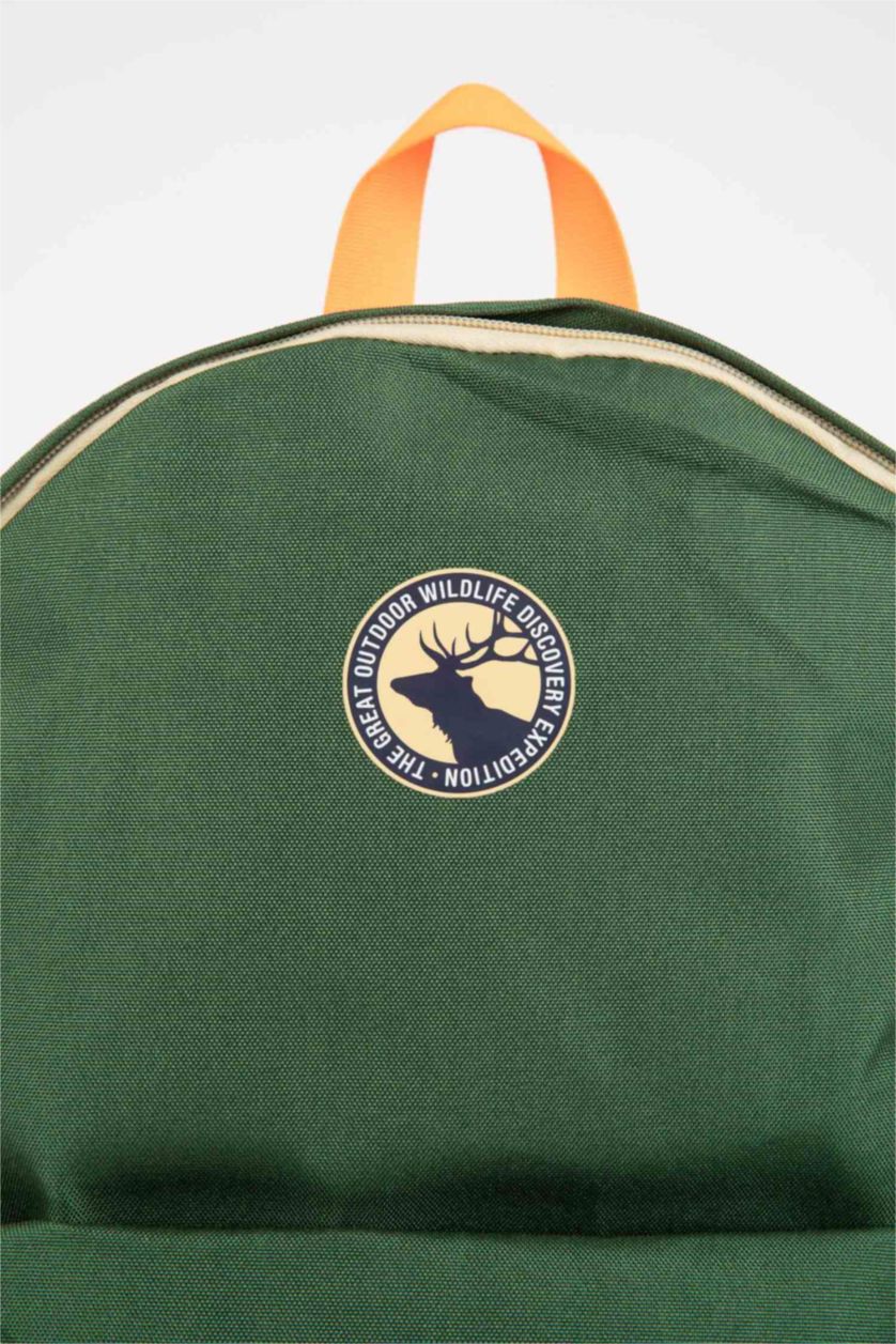 Erkek Çocuk - Genç Erkek Yeşil Unisex Çocuk Baskılı Oxford Okul Sırt Çantası