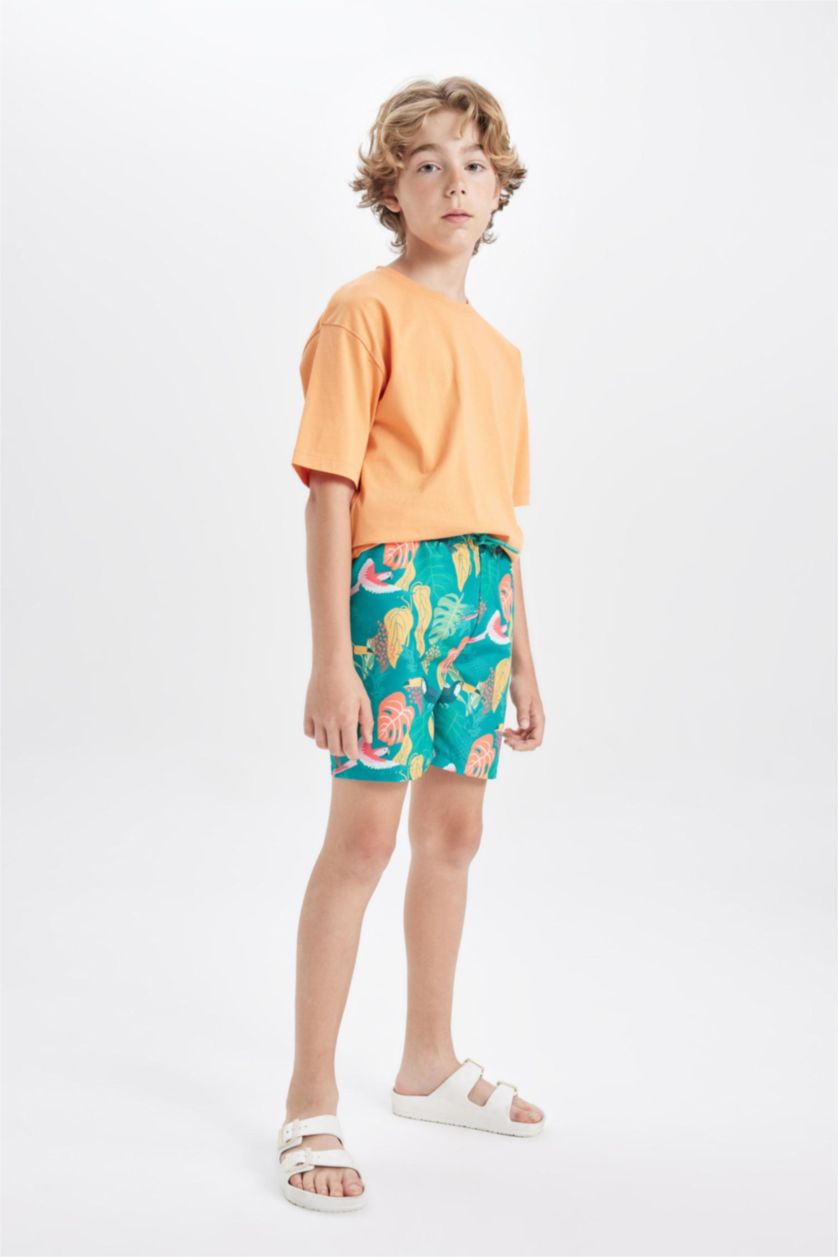 BOYS & TEENS Green Boy Patterned Swim Shorts