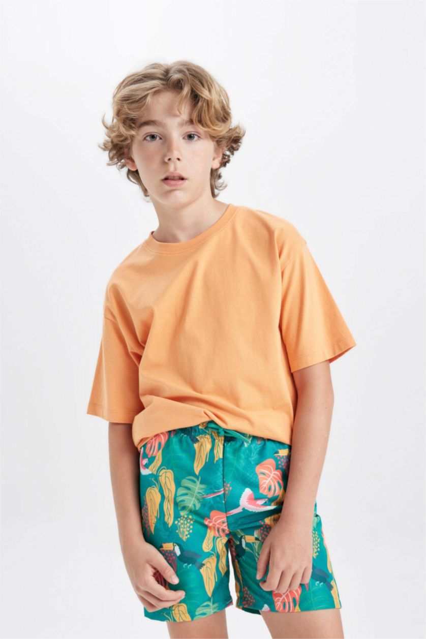 BOYS & TEENS Green Boy Patterned Swim Shorts