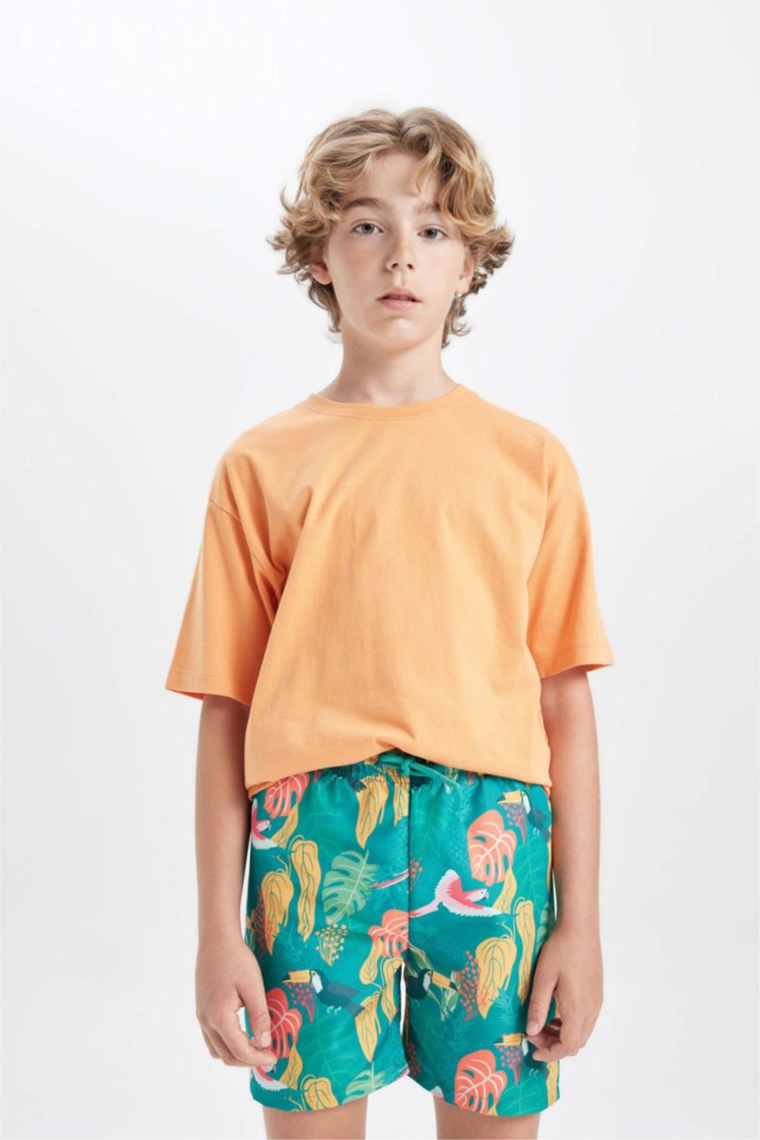 BOYS & TEENS Green Boy Patterned Swim Shorts