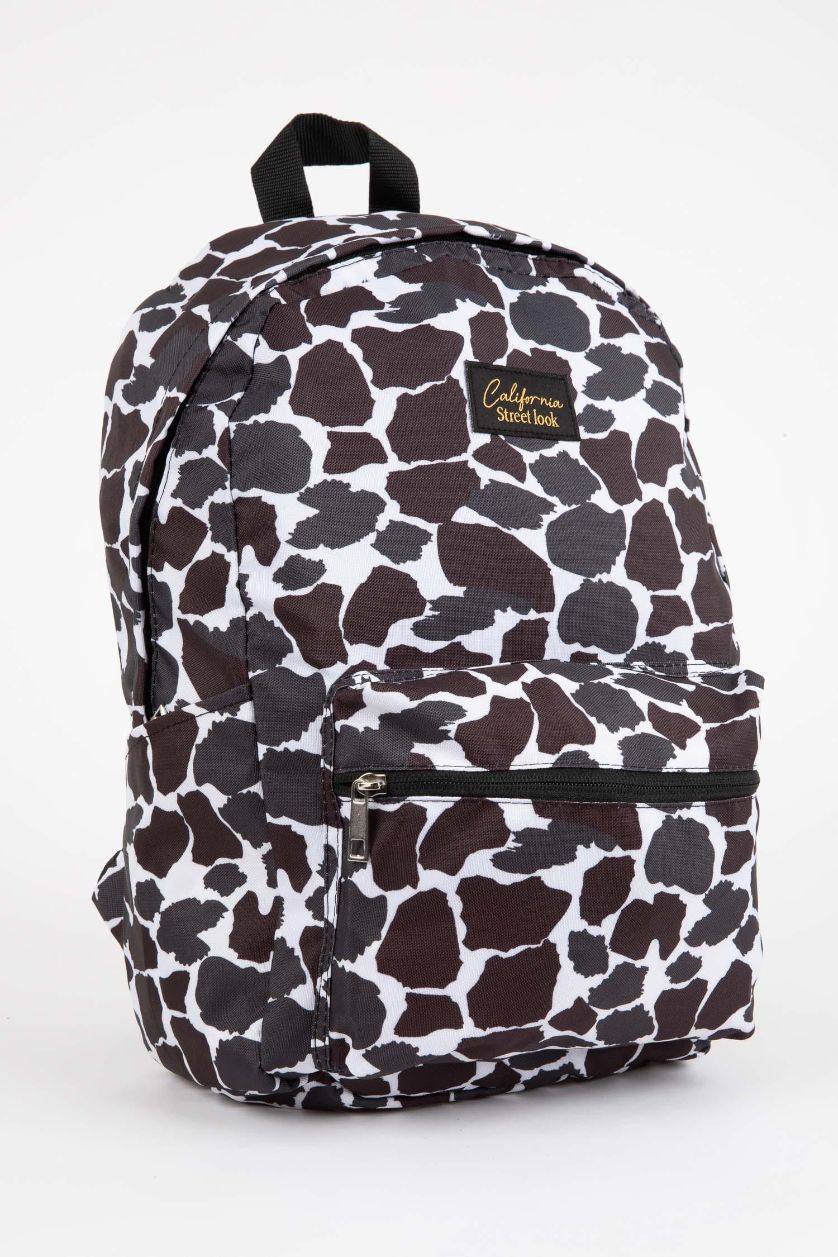 Kız Çocuk - Genç Kız Karma Kadın Leopar Desenli Okul Sırt Çantası