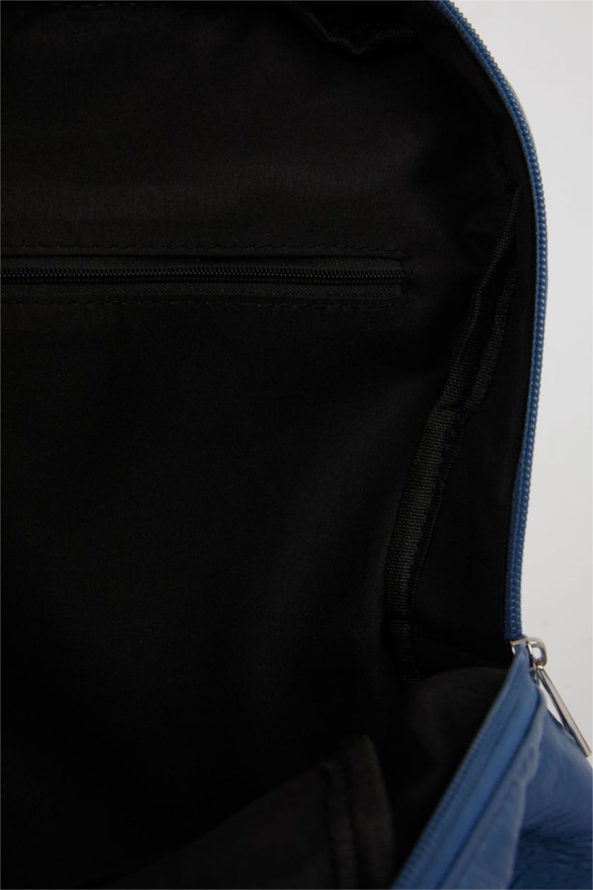 WOMAN NAVY Unisex Faux Leather Backpack