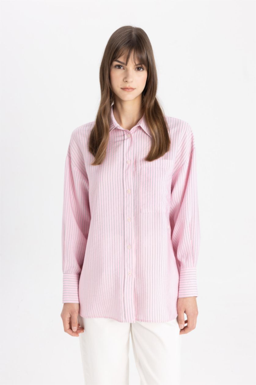 WOMAN Pink Relax Fit Printed Long Sleeve Tunic