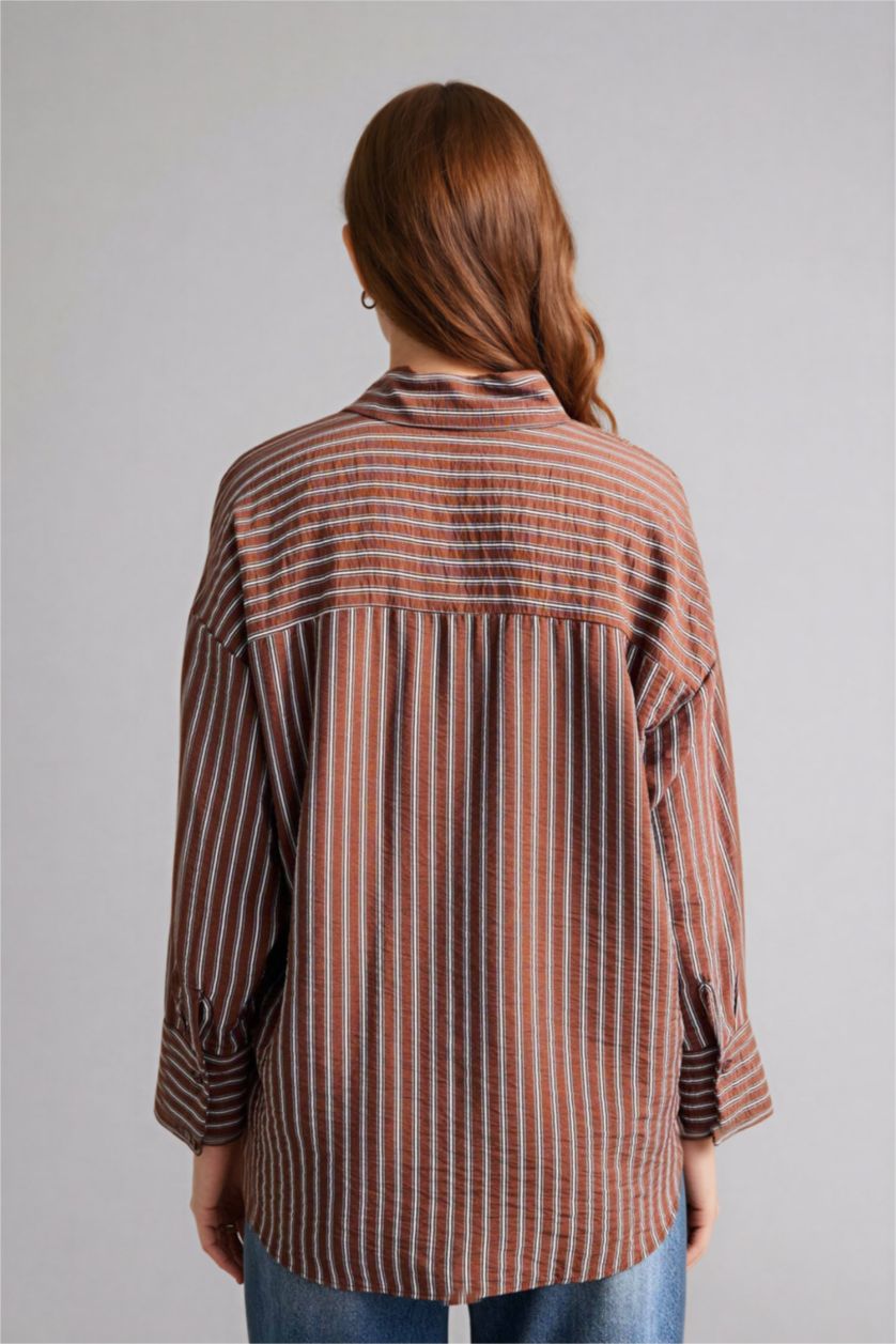 نساء بني تونيكة كم طويل مطبوعة قصة مريحة