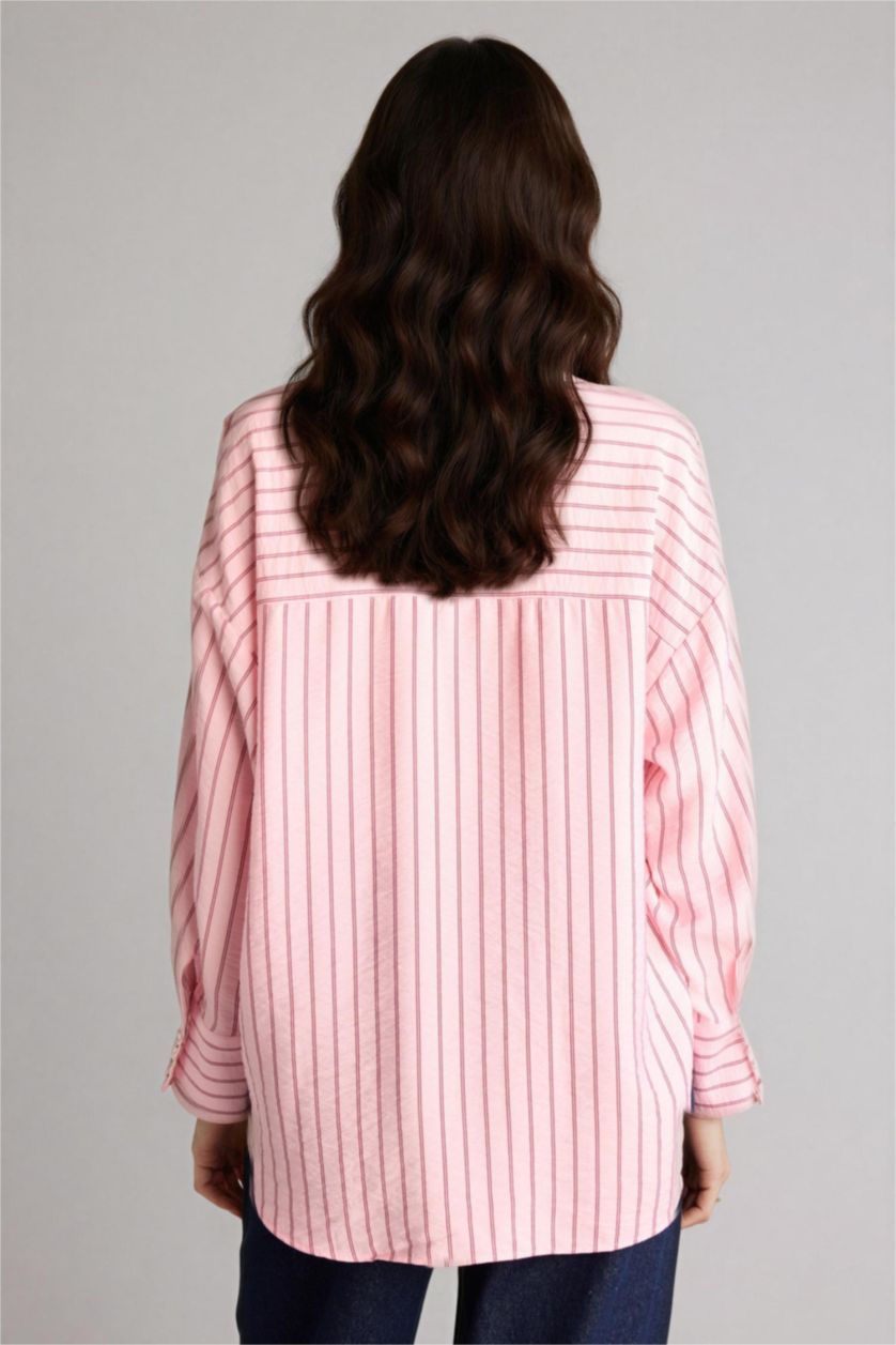 نساء زهري فاتح تونيك مطبوع قصة مريحة