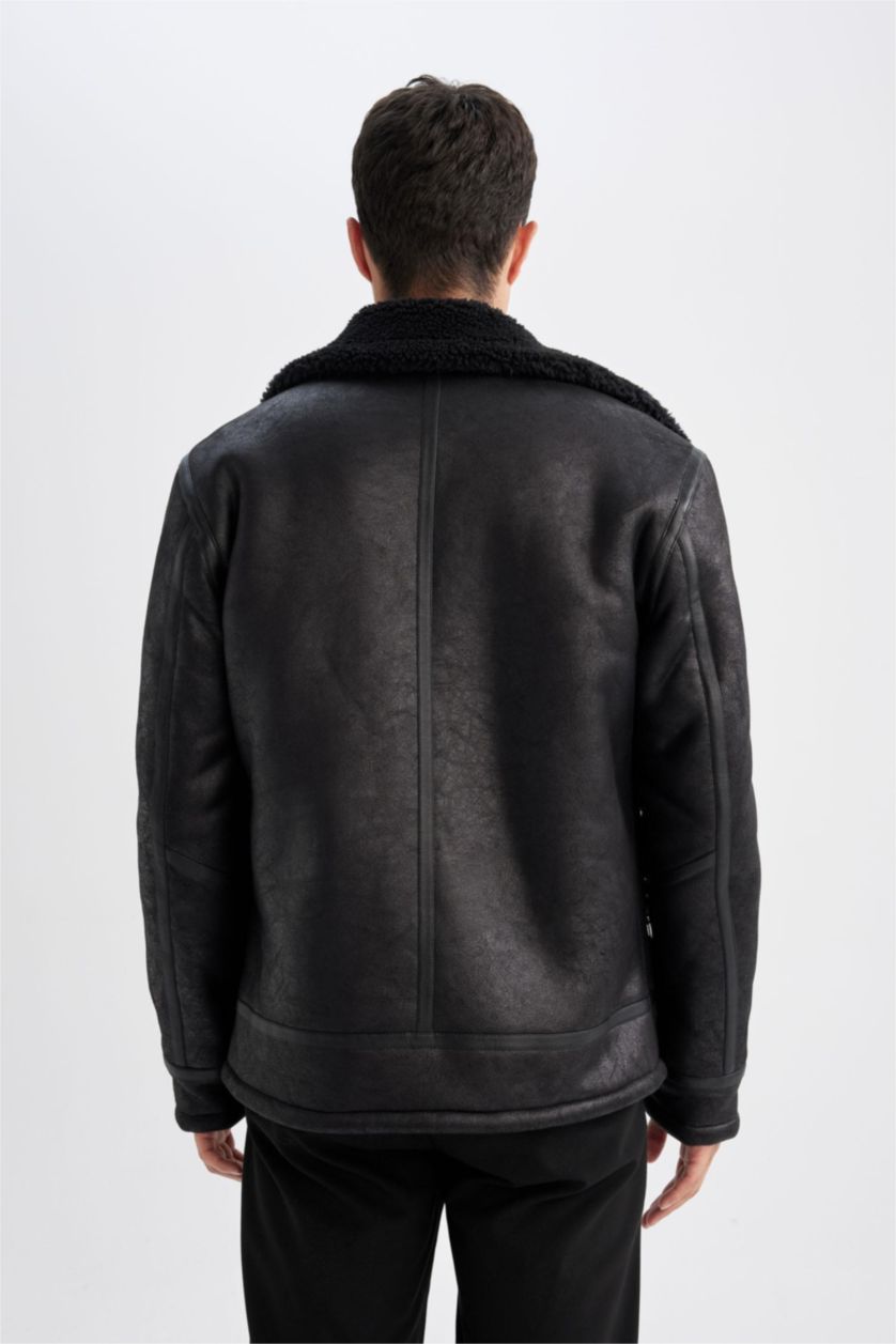 HOMME Noir PU Coupe slim raccourcie