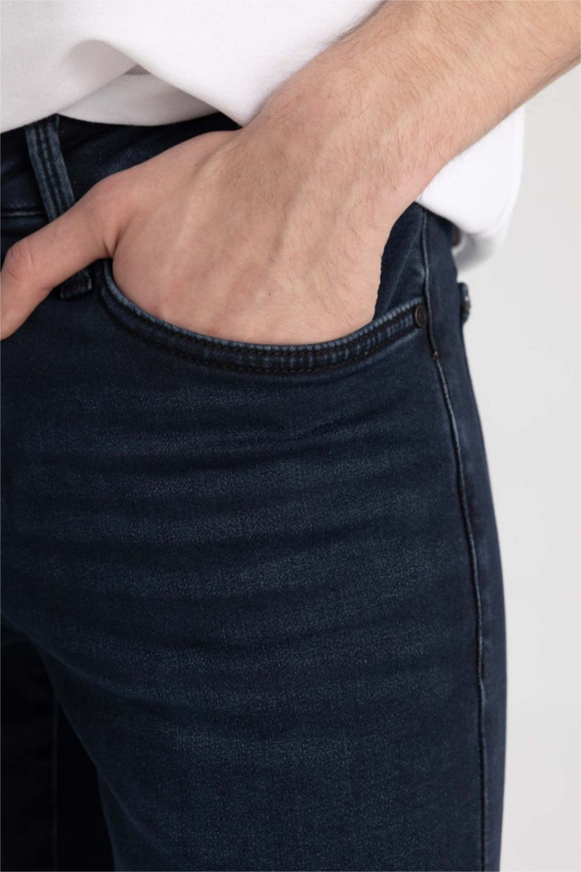 HOMME Indigo Pantalon Jean Carlo Skinny à Taille Normale