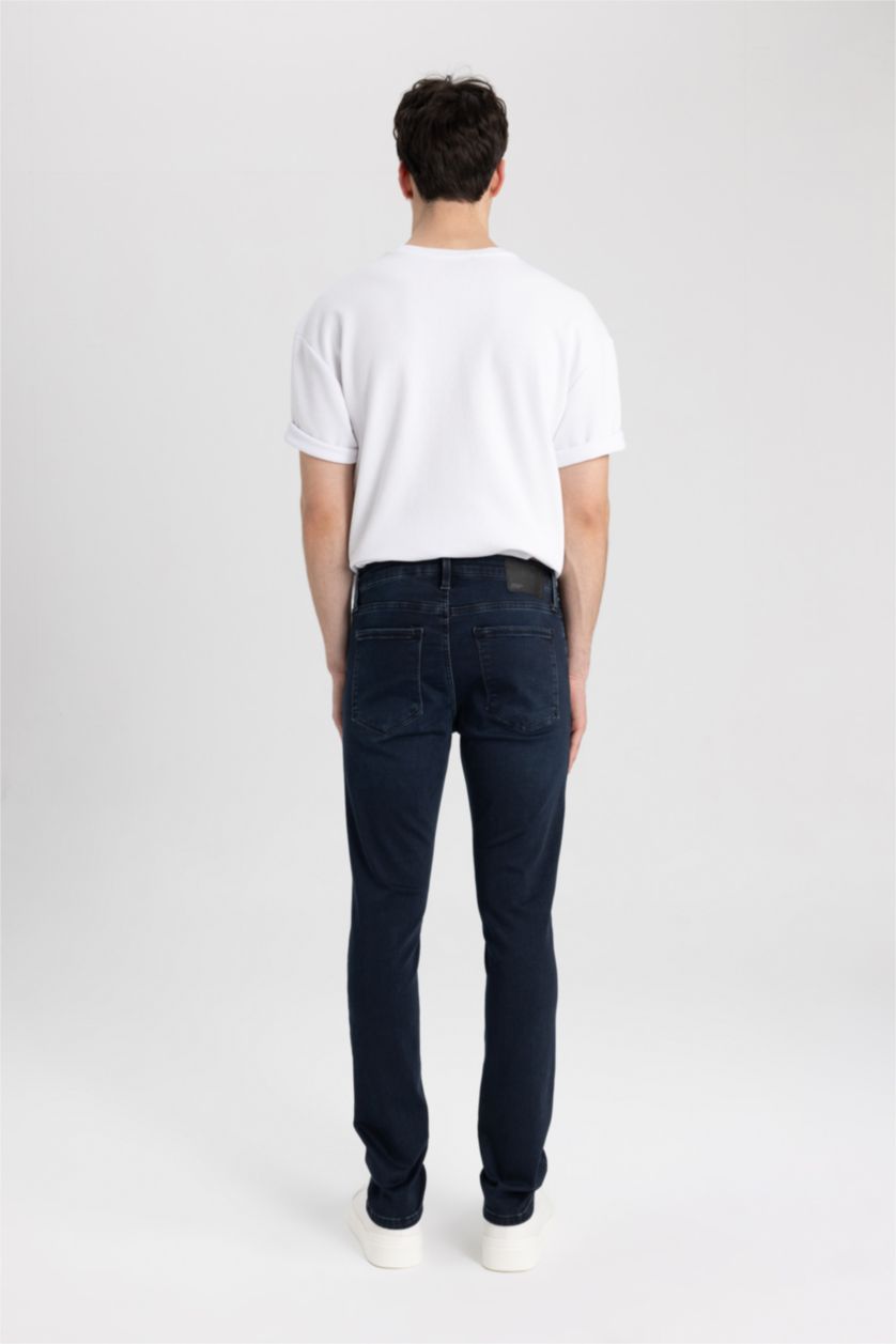 HOMME Indigo Pantalon Jean Carlo Skinny à Taille Normale