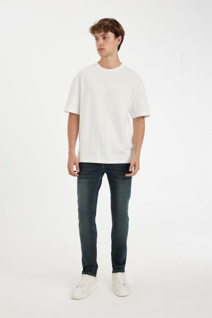 HOMME Vert Foncé PEDRO - Coupe slim en jean