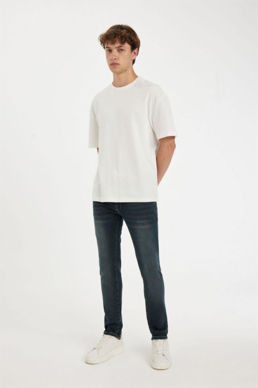 HOMME Vert Foncé PEDRO - Coupe slim en jean