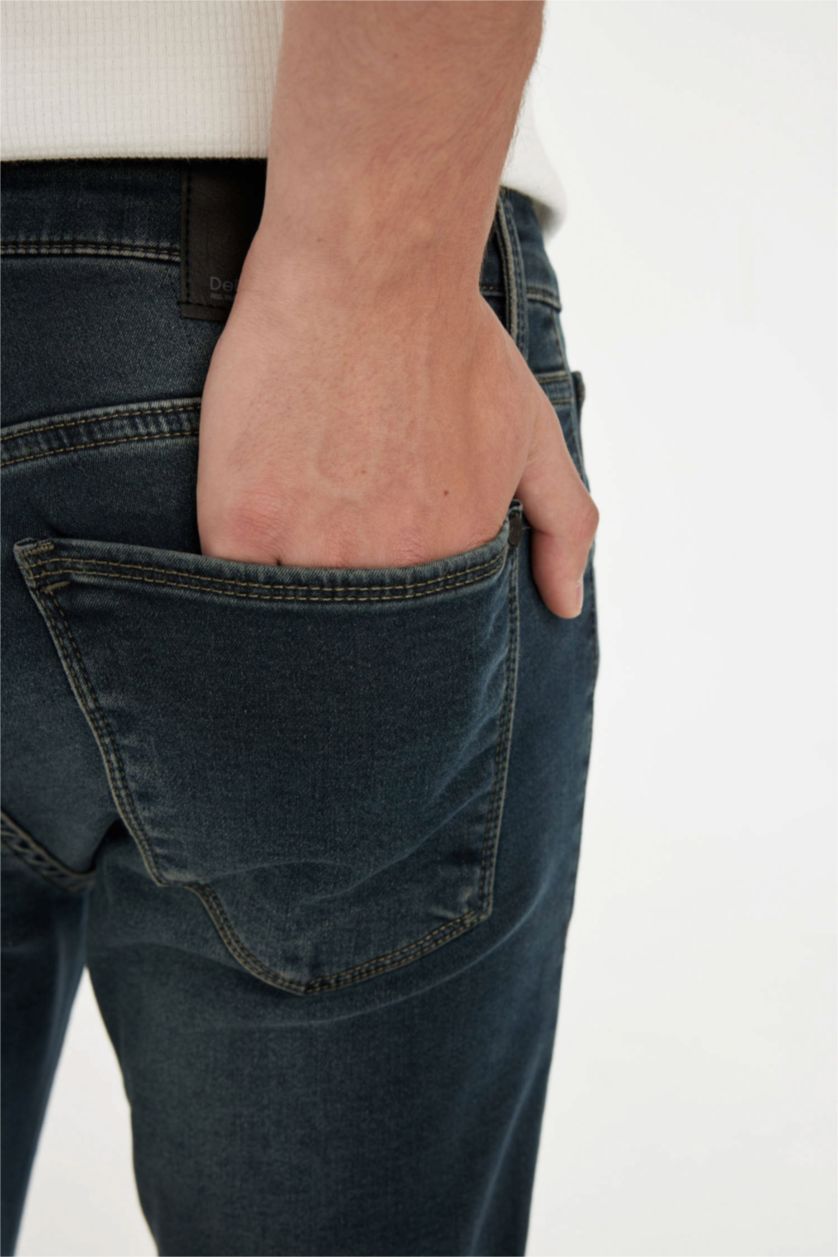 HOMME Vert Foncé PEDRO - Coupe slim en jean