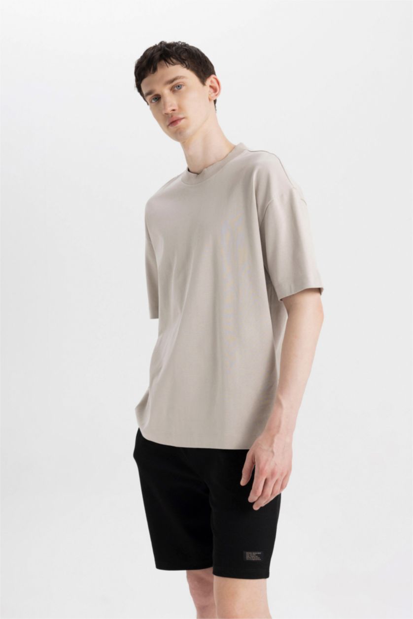 MAN Black Regular Fit Thin Sweatshirt Fabric Shorts