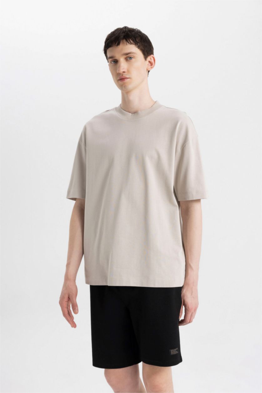 MAN Black Regular Fit Thin Sweatshirt Fabric Shorts