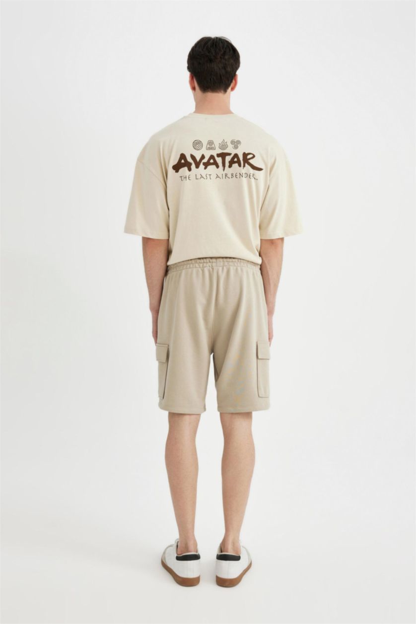 Erkek Kum Regular Fit Kargo Cepli Basic Düz Şort