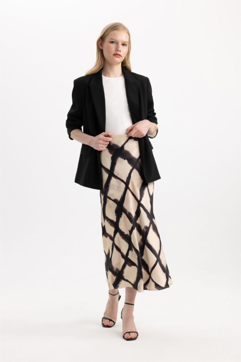 Женщины Бежевый Юбка макси А-силуэта со средней талией