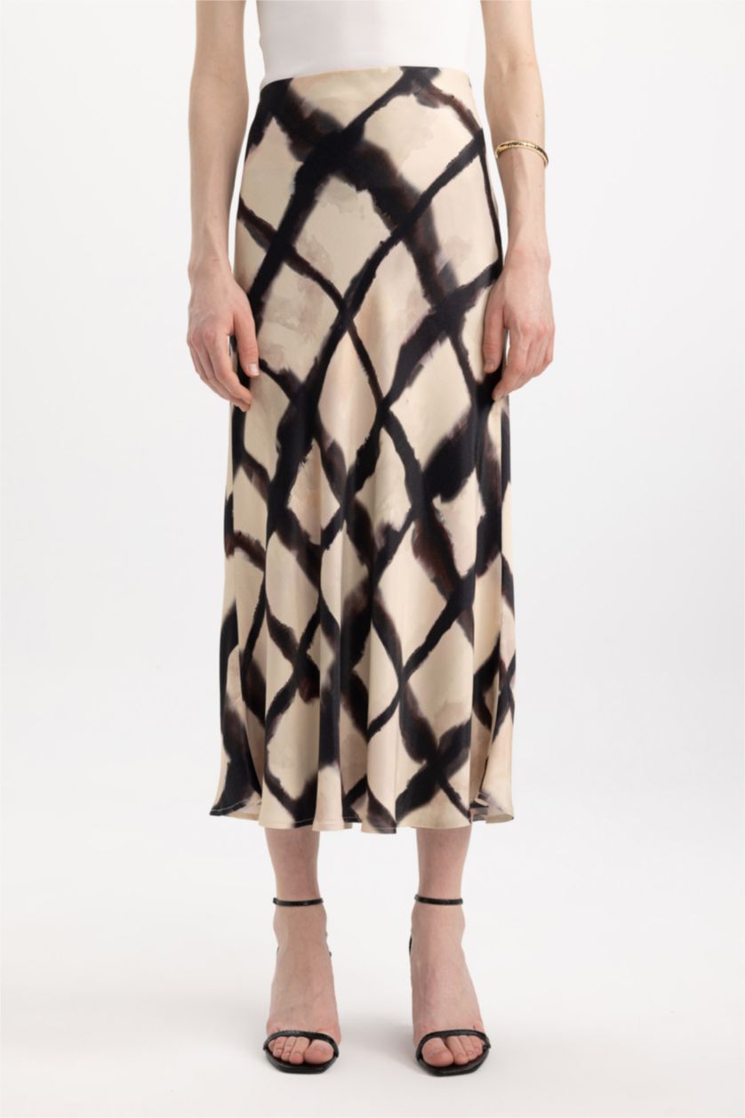 Женщины Бежевый Юбка макси А-силуэта со средней талией