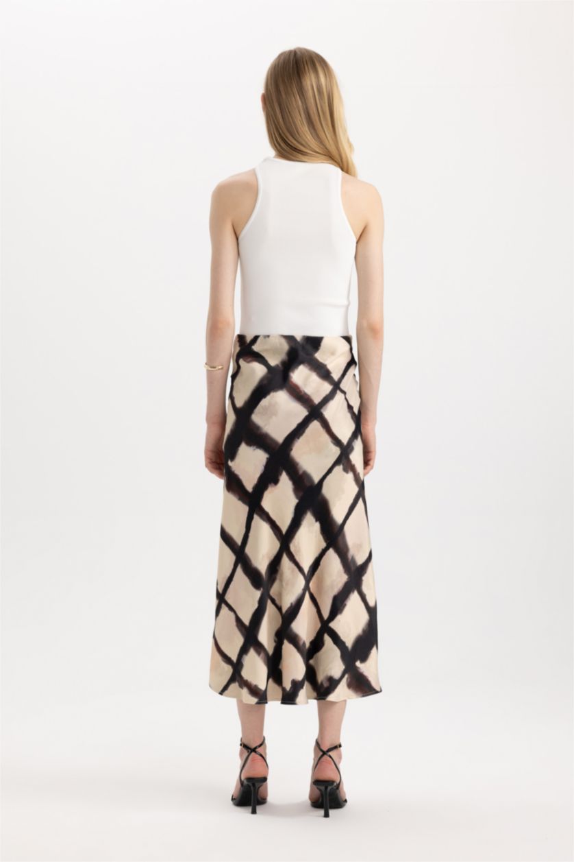 Женщины Бежевый Юбка макси А-силуэта со средней талией