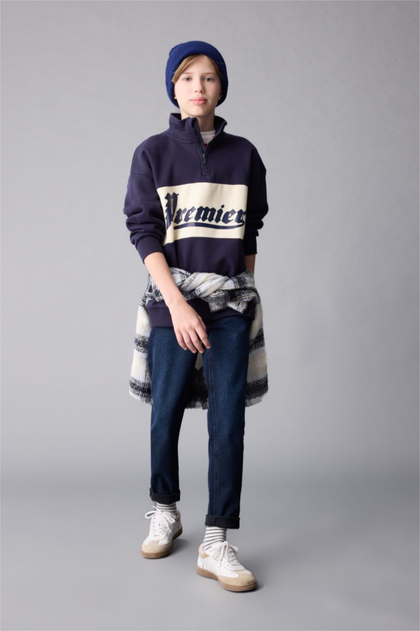 BOYS & TEENS Blue Black Boy Slim Fit Straight Leg Jeans