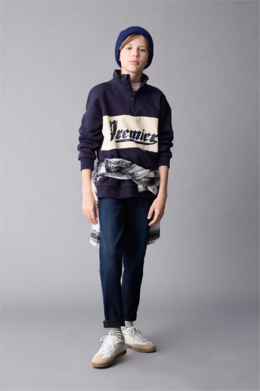 BOYS & TEENS Blue Black Boy Slim Fit Straight Leg Jeans
