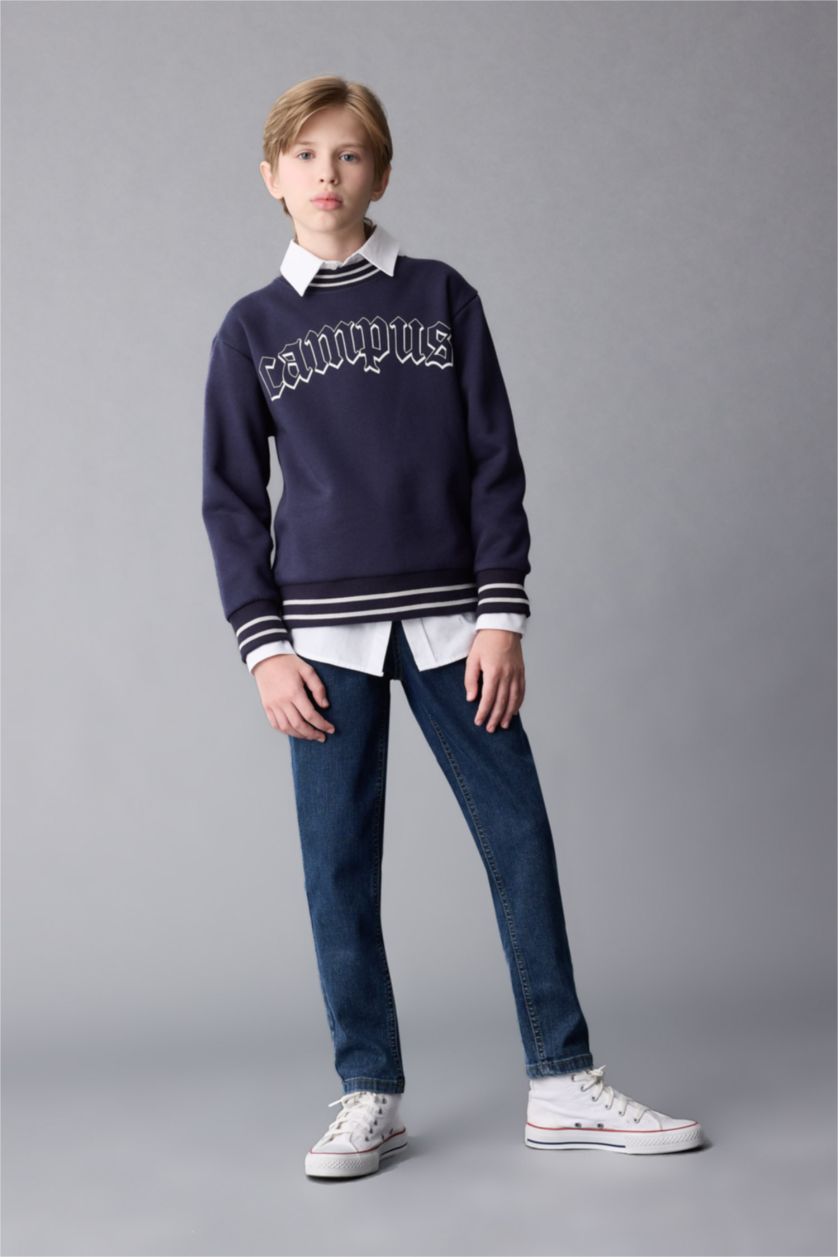 BOYS & TEENS Blue Boy Carrot Fit Straight Leg Jeans