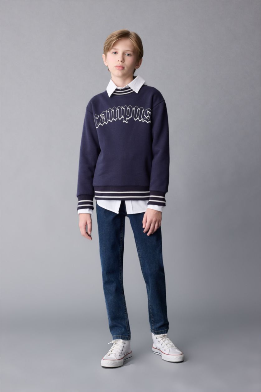 BOYS & TEENS Blue Boy Carrot Fit Straight Leg Jeans
