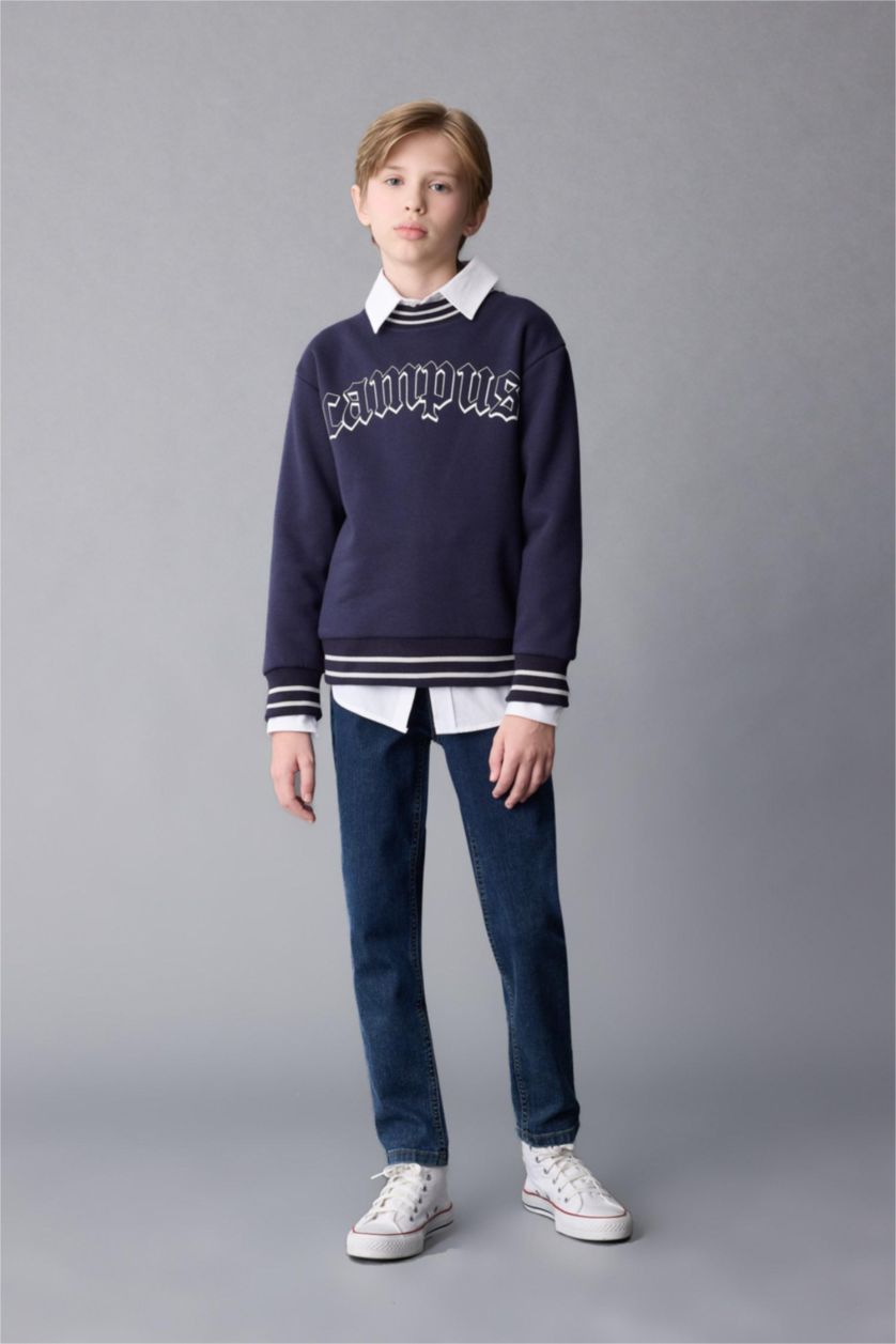 GARÇONS Bleu Jean droit à couoe carotte pour Garçon