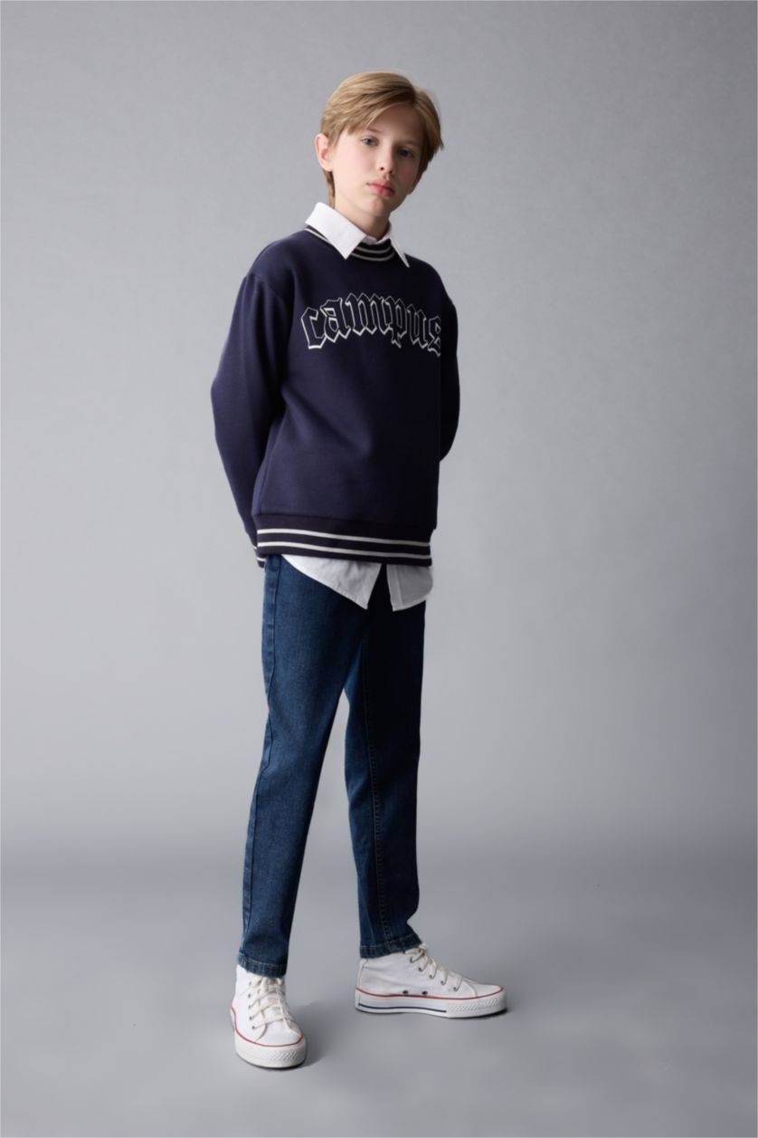 BOYS & TEENS Blue Boy Carrot Fit Straight Leg Jeans