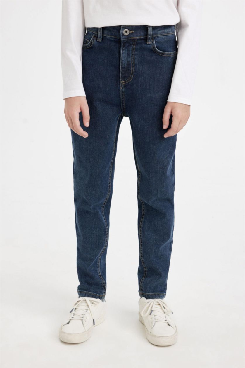 BOYS & TEENS Blue Boy Carrot Fit Straight Leg Jeans