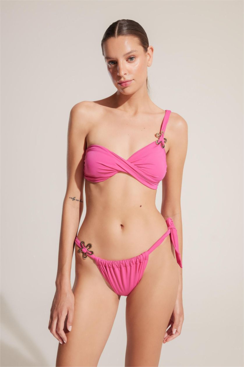 Kadın Koyu Pembe Ayje x DeFacto Tek Omuzlu Bikini Üstü