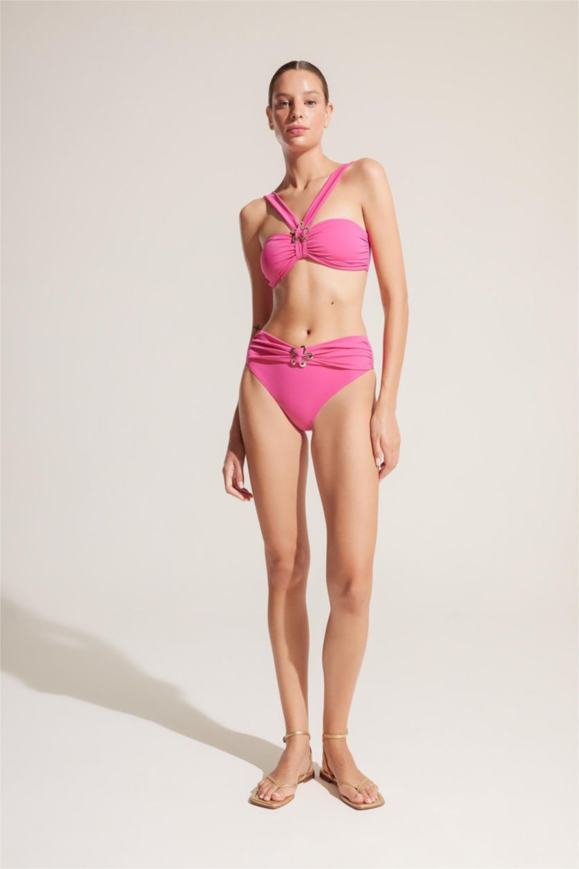 Woman Dark Pink Ayje x DeFacto Buckle Bikini Bottom