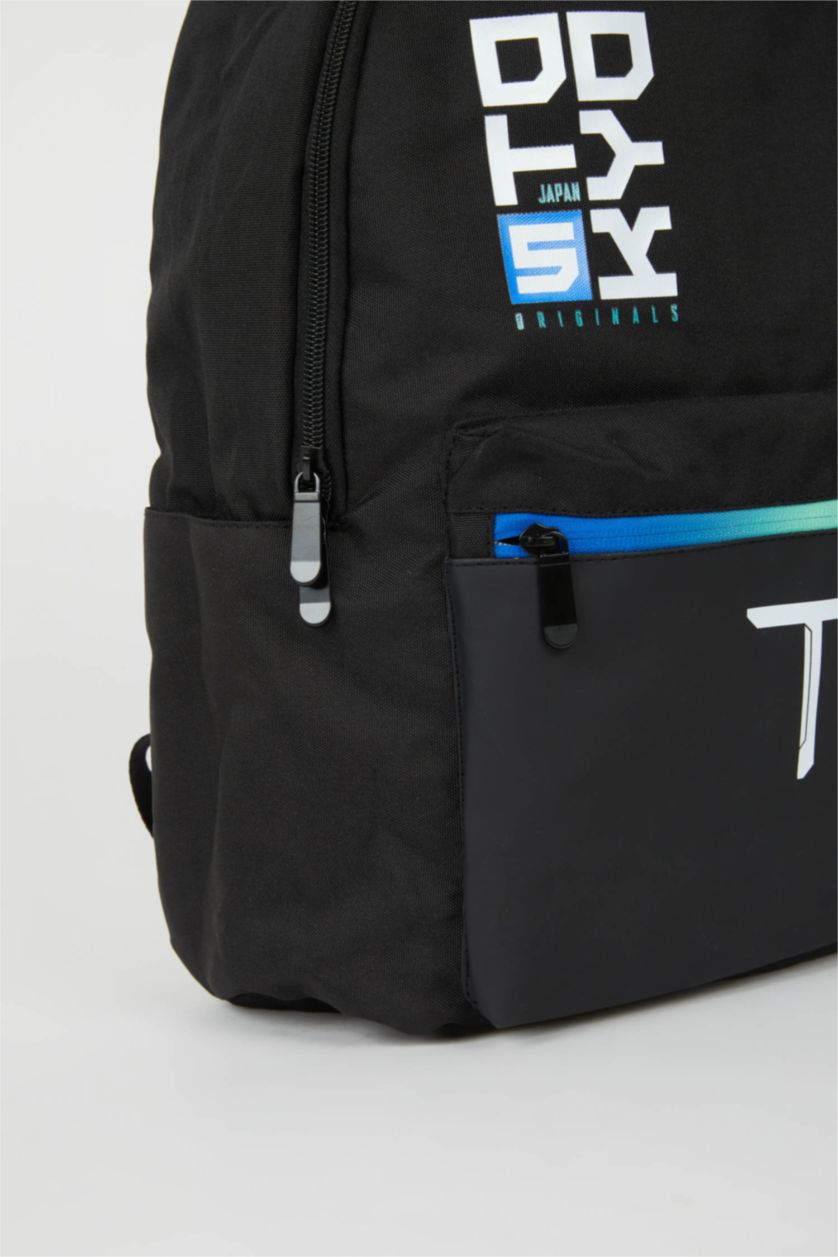 Erkek Çocuk - Genç Erkek Siyah Erkek Baskılı Okul Sırt Çantası