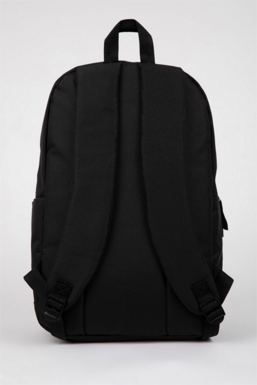 Erkek Çocuk - Genç Erkek Siyah Unisex Baskılı Okul Sırt Çantası