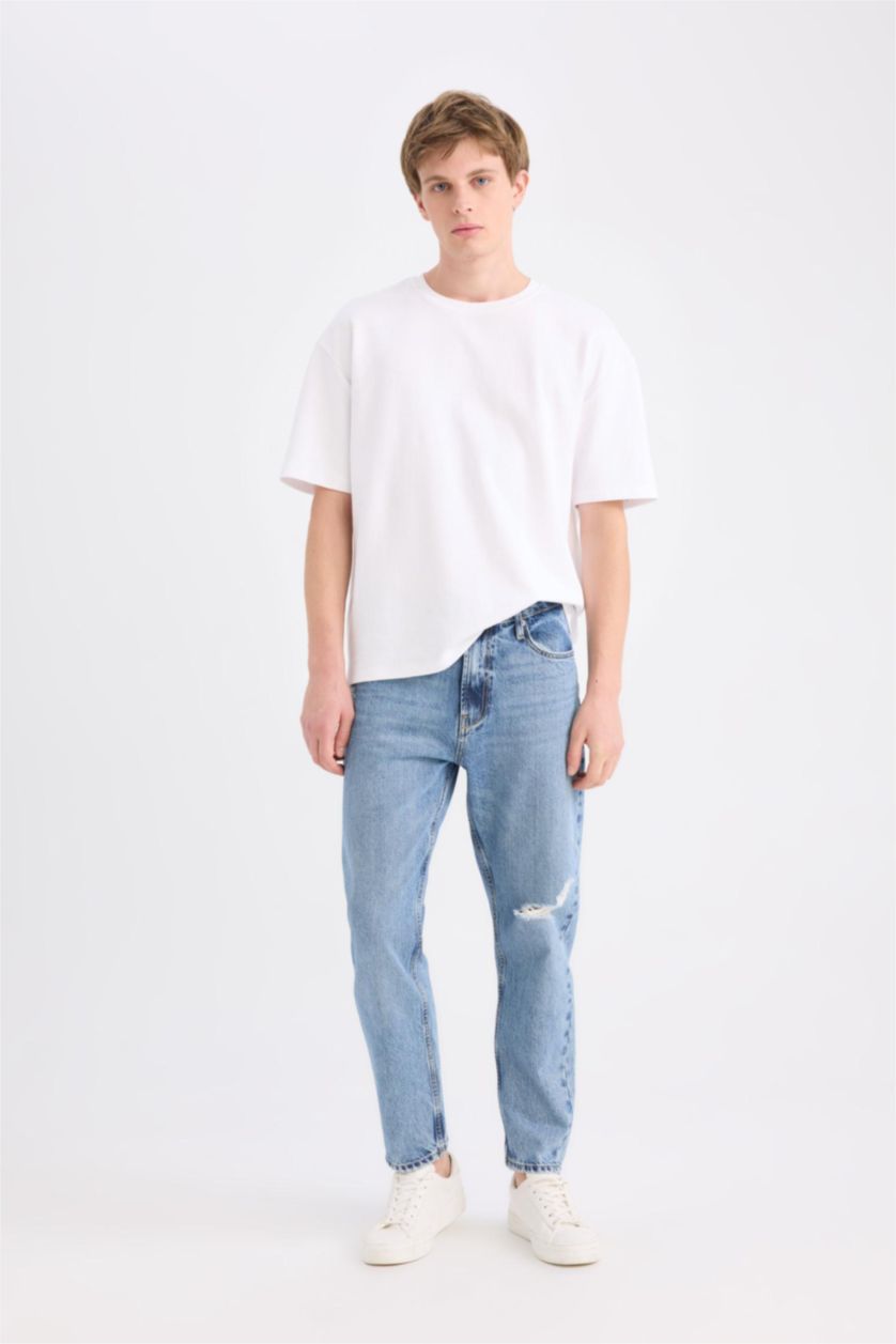 Erkek Açık Mavi 90's Slım Fıt Pantolon