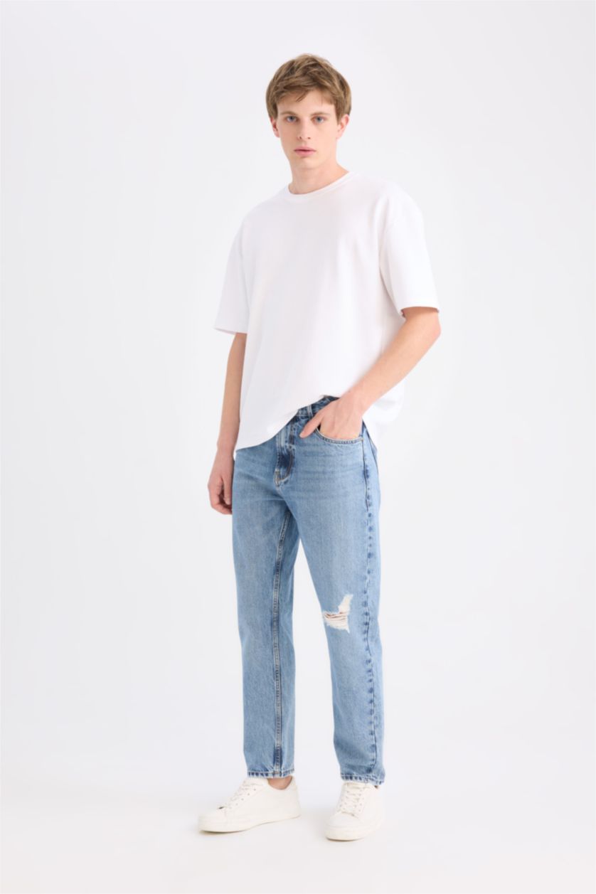 Erkek Açık Mavi 90's Slım Fıt Pantolon