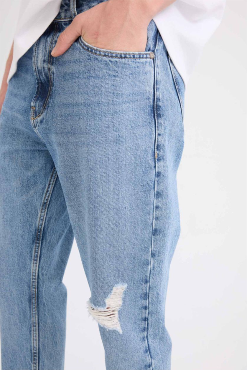 Erkek Açık Mavi 90's Slım Fıt Pantolon