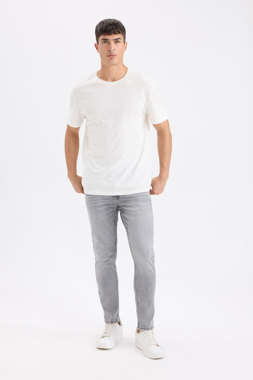 Man Light Grey Carlo Skinny Fit Normal Waist Extra Slim Leg Jeans