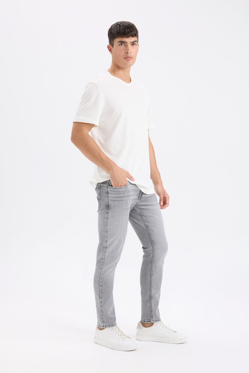 Man Light Grey Carlo Skinny Fit Normal Waist Extra Slim Leg Jeans