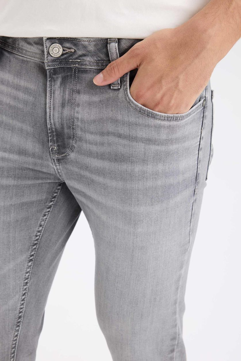 Man Light Grey Carlo Skinny Fit Normal Waist Extra Slim Leg Jeans