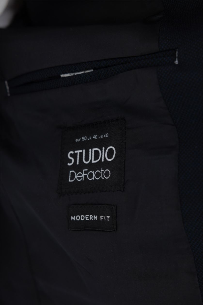 رجال كحلي سترة بليزر مودرن فيت مبطن