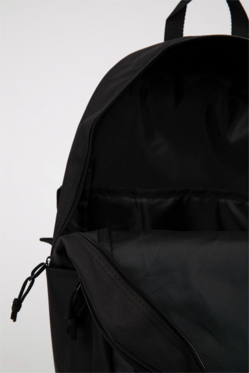 MAN Black Unisex Water Repellent Fabric Backpack