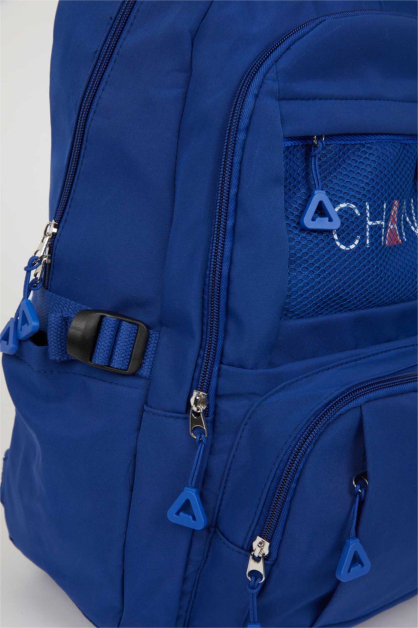 Erkek Lacivert Unisex Baskılı Okul Sırt Çantası