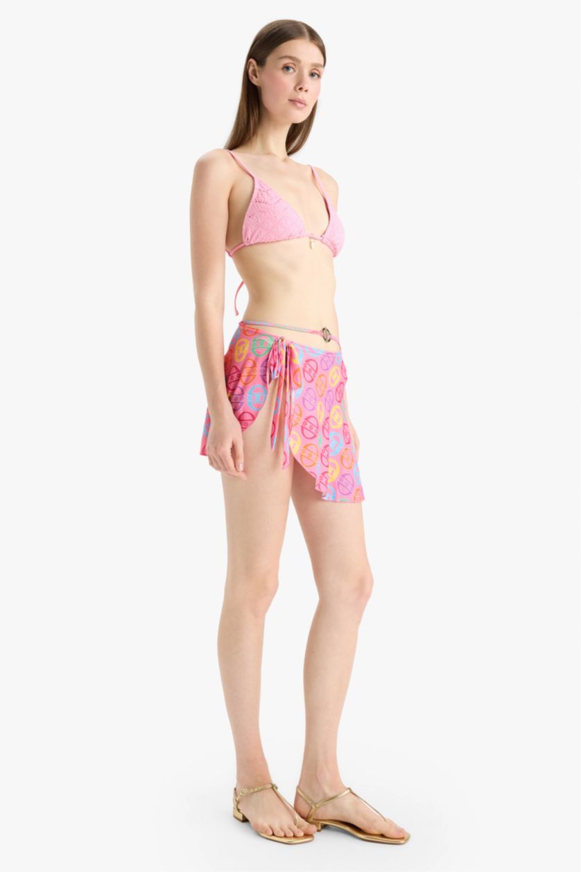 Kadın Pembe Declara x DeFacto Desenli Pareo Etek