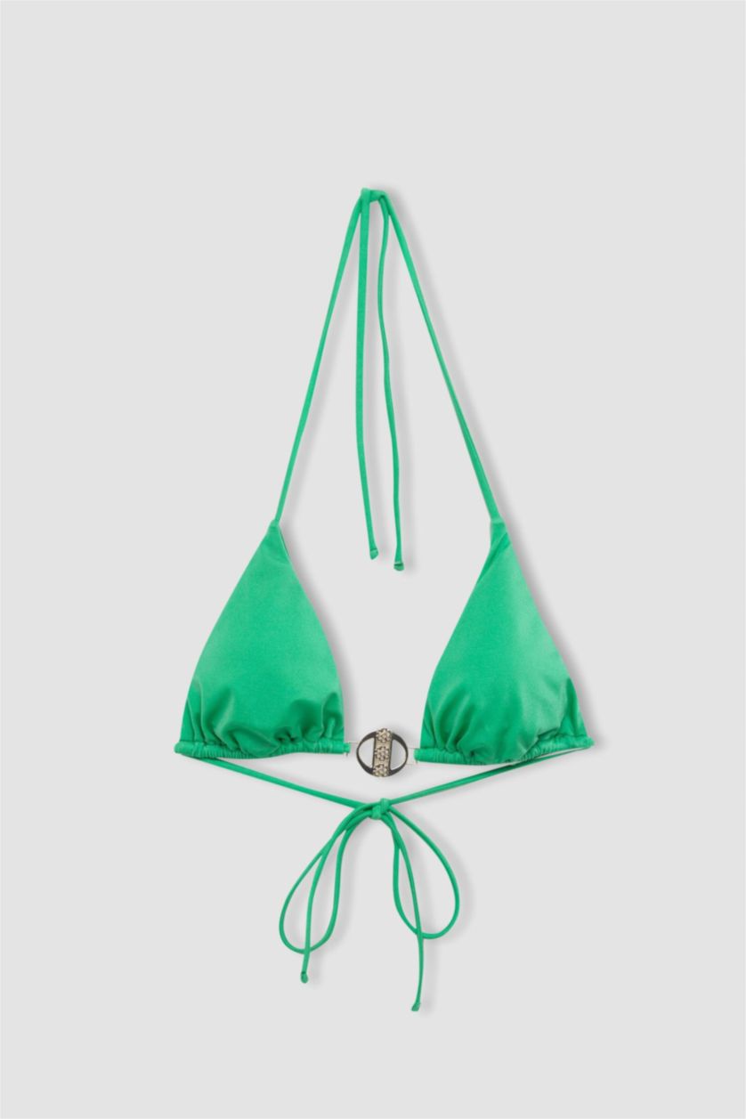 Woman Green Regular Fit Bikini Top