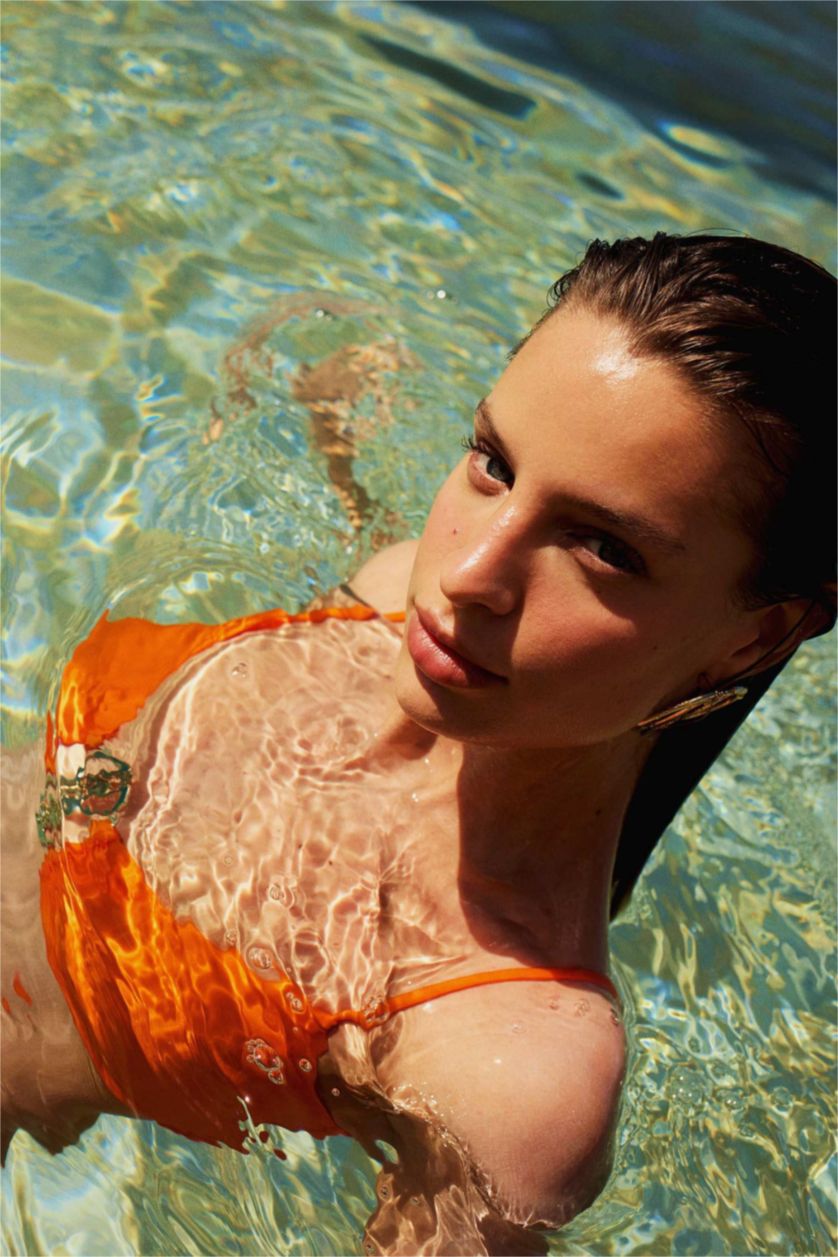 Kadın Turuncu Declara x DeFacto Tokalı Bikini Üstü