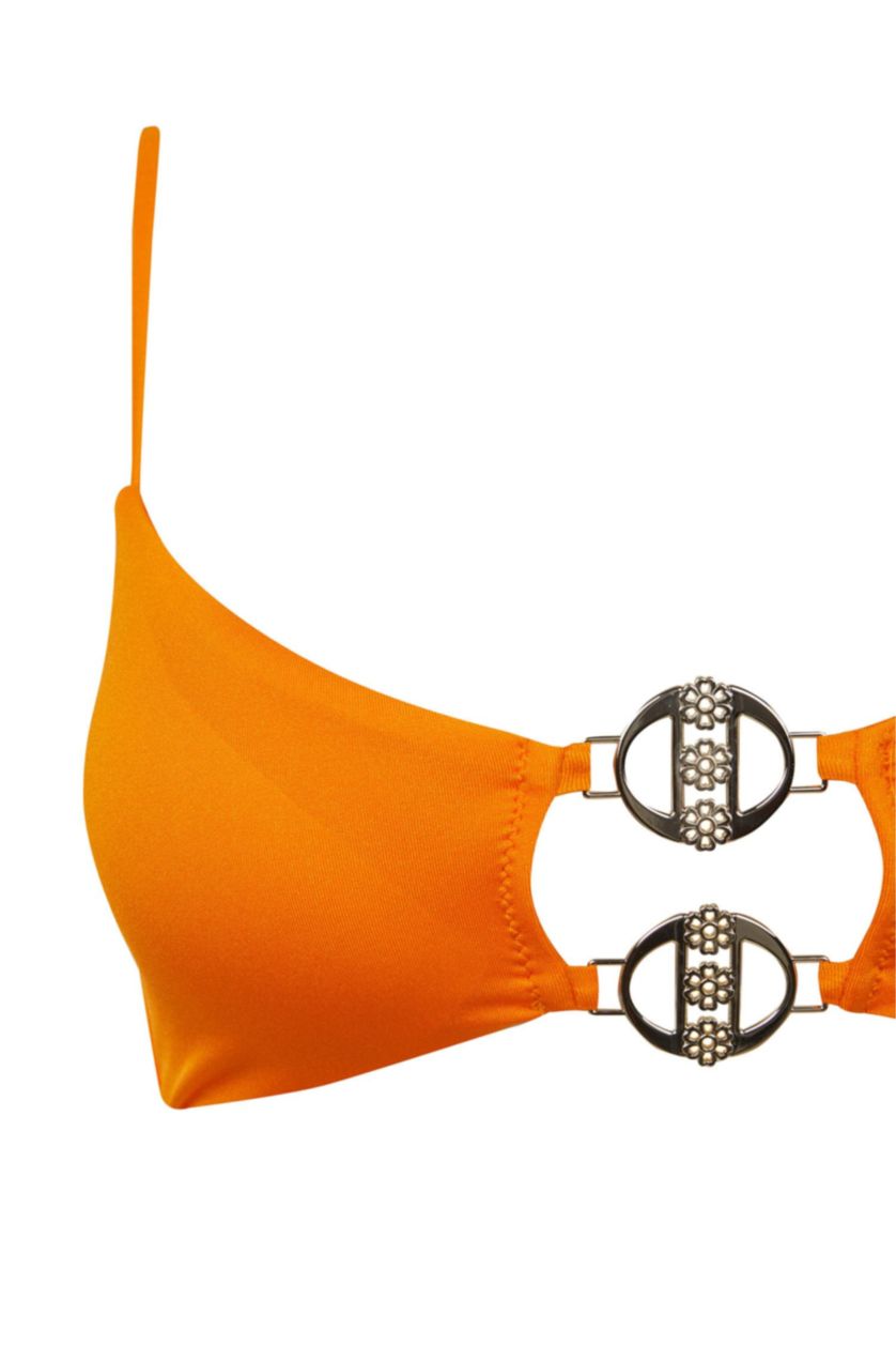 Kadın Turuncu Declara x DeFacto Tokalı Bikini Üstü