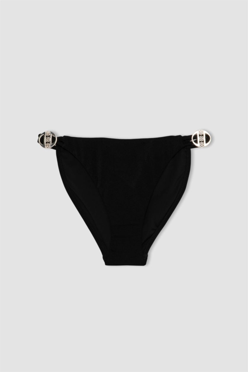 Woman Black Regular Fit Bikini Bottom